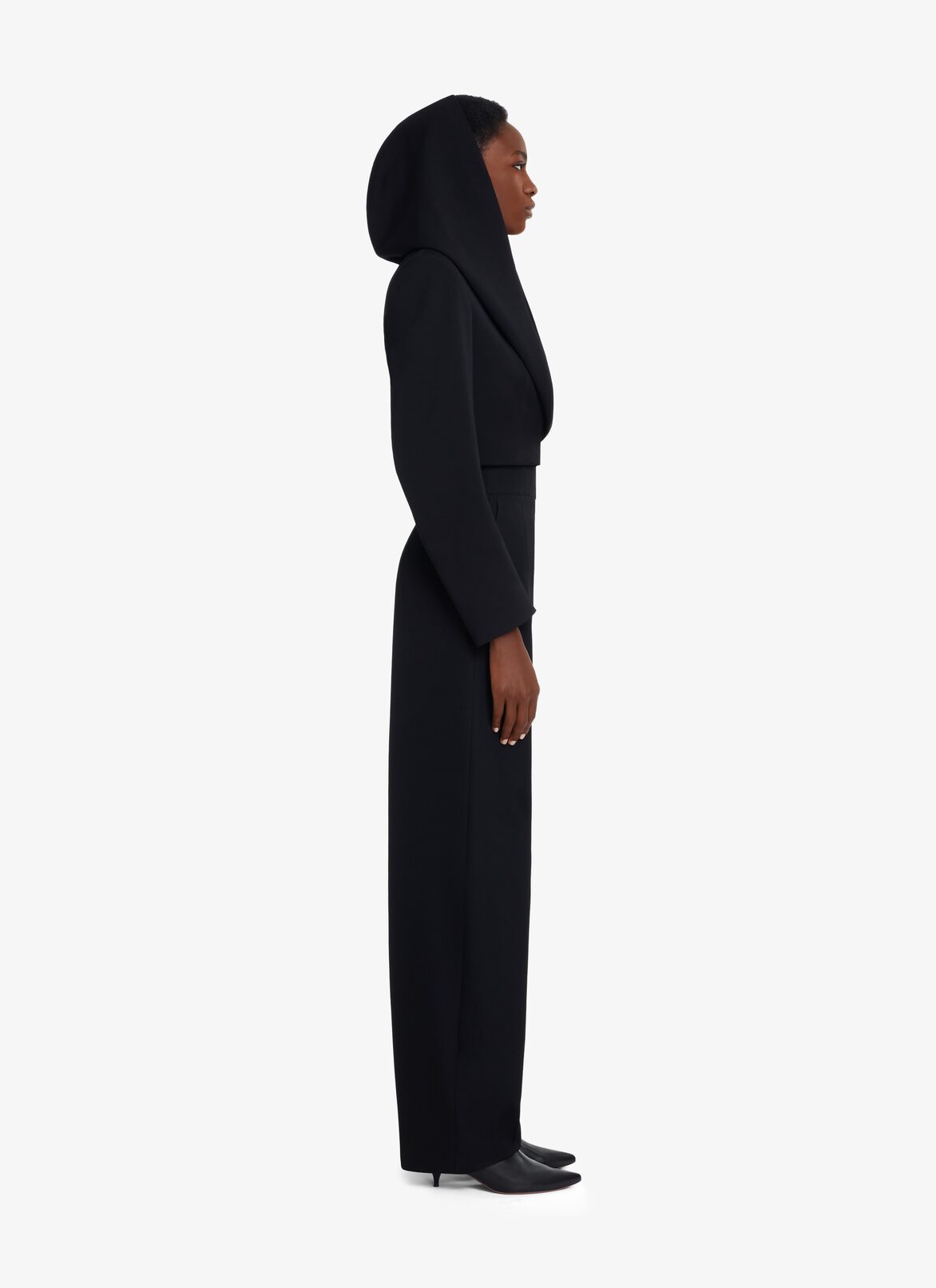 HIGH-WAIST WOOL GABARDINE TROUSERS ALAÏA BLACK HIGH-WAIST WOOL GABARDINE TROUSERS